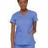 Dickies Women's EDS Signature Series Scrubs Junior-Fit Mock-Wrap Top | Shirts & Tops