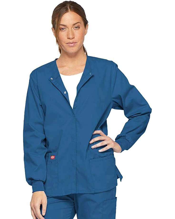 Dickies Women's EDS Signature Scrubs Missy Fit Snap Front Warm-up Jacket | Coats & Outerwear - Image 4