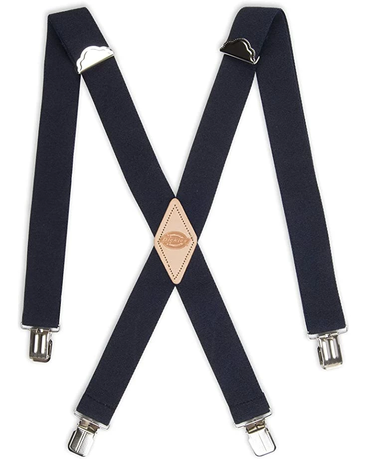 Dickies Men's 1 1/2 inch Solid Straight Clip Adjustable X Back Suspender | Suspenders & Braces