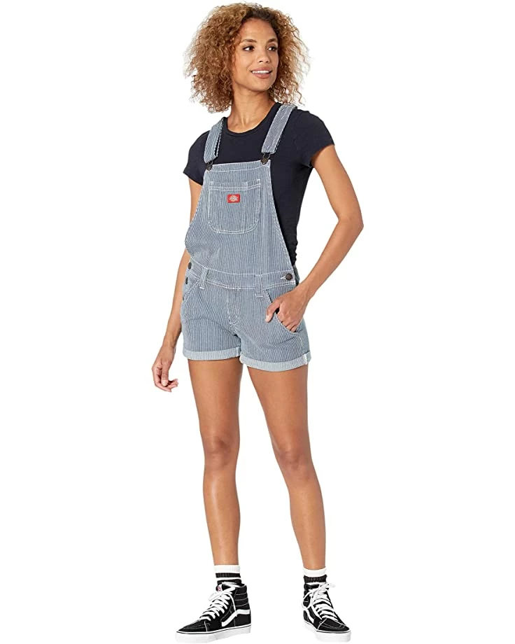 Dickies Juniors Roll Hem Hickory Stripe Shortall Straight Fit | Shorts - Image 4