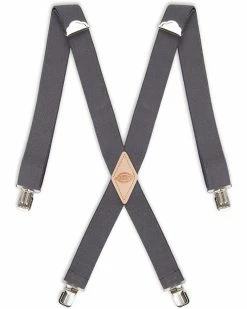 Dickies Men's 1 1/2 inch Solid Straight Clip Adjustable X Back Suspender | Suspenders & Braces