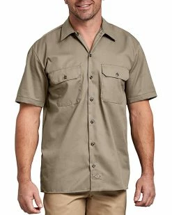 Dickies Men's Short-Sleeve Two-Tone Work Shirt | Shirts & Tops