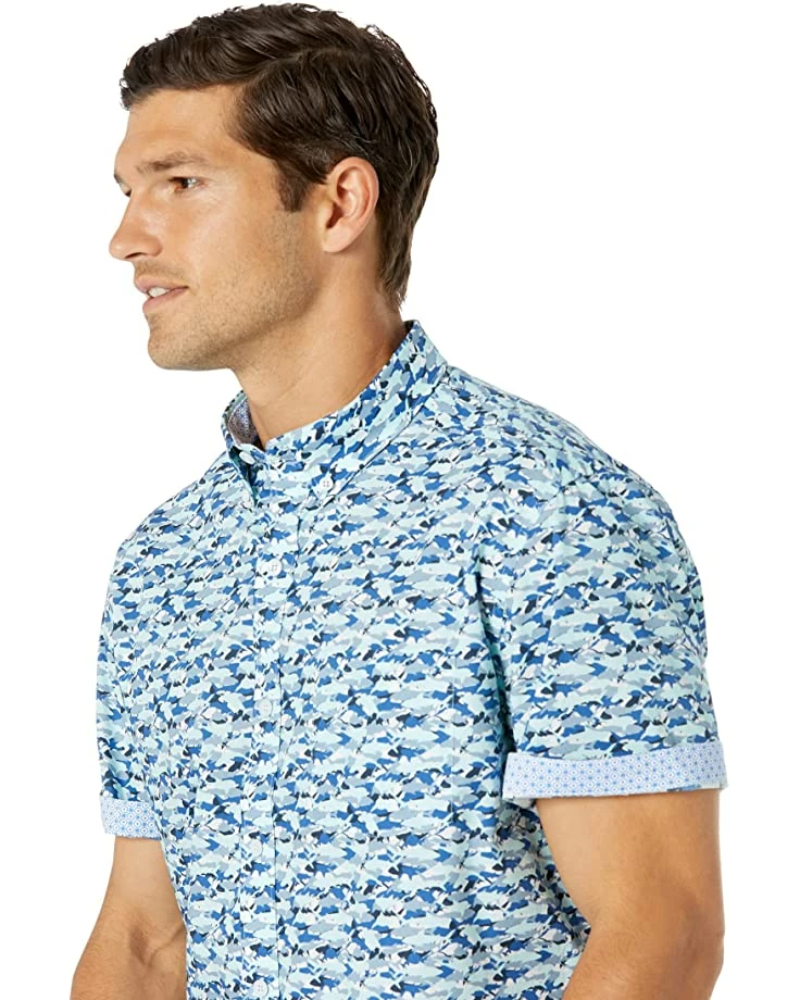 Johnston & Murphy Printed Cotton Short Sleeve Shirt | Shirts & Tops - Image 3