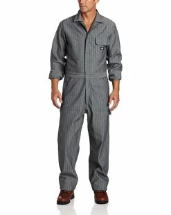 Dickies Men's Long Sleeve Fisher Stripe Cotton Coverall | Pants