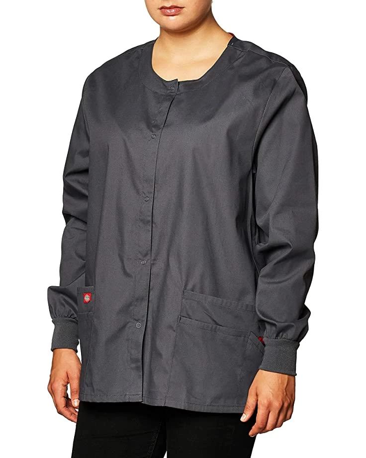 Dickies Women's EDS Signature Scrubs Missy Fit Snap Front Warm-up Jacket | Coats & Outerwear - Image 3