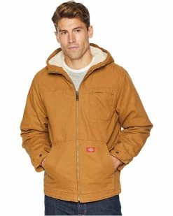 Dickies Sanded Duck Sherpa Lined Hooded Jacket | Coats & Outerwear