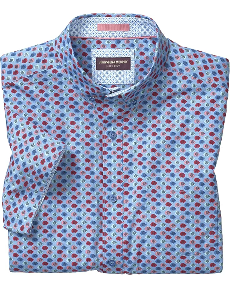 Johnston & Murphy Printed Cotton Short Sleeve Shirt | Shirts & Tops - Image 2